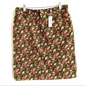 NWT Jones New York corduroy  flowers skirt Stretch 6 Petite